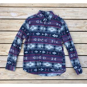 American Eagle Aztec Button Up